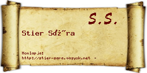 Stier Sára névjegykártya