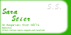 sara stier business card